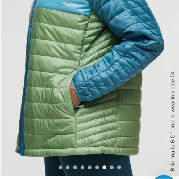 Capa Women's Large Insulated Hooded Jacket Blue Light Green NWT Puff Puffer - Picture 9 of 16